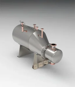 Silindirik endüstriyel tank ve bağlantı elemanları 3D modellemesi